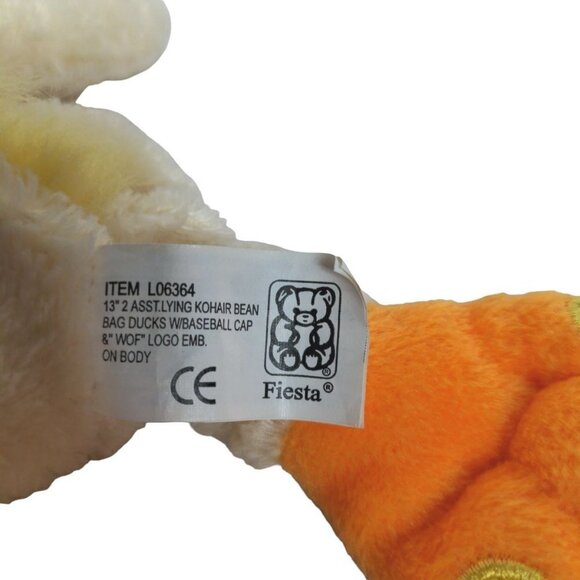 Fiesta Yellow Lying Duck Orange Cap Worlds of Fun Plush Stuffed Animal 12" - Picture 7 of 8